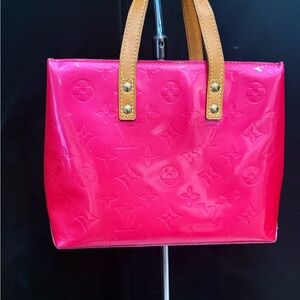 Louis Vuitton Fuchsia Vernis Tote with Tan Handles